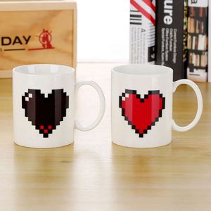 Tasse magique en céramique en forme de cœur, sensible à la température, changeant de couleur, pour café, thé, lait, cadeau de la Saint-Valentin, dessin animé - Product Image 6