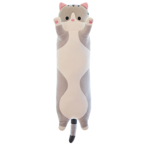 Coussin en peluche <span class=keywords><strong>chat</strong></span> long et mignon, en velours cristal extensible, garni <span class=keywords><strong>de</strong></span> coton, doux, avec motif brodé, plusieurs tailles pour filles - Product Image 3