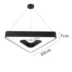 Moderno triangolo LED lampadario dimmerabile soffitto luci pendenti nero 600mm poligono lampada a sospensione luce lineare per palestra ufficio centro commerciale - Product Image 6
