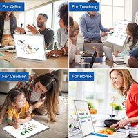 Tableau blanc magnétique portable double face 16 x 12 pouces, tableau blanc effaçable à sec pliable pour enfants, pour la maison et l'école