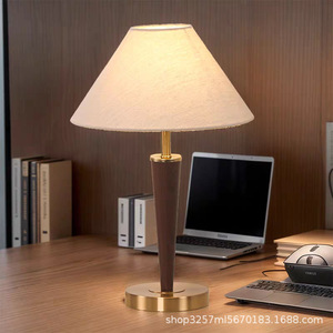 Lámpara de Mesa LED de Madera Maciza de Estilo Nórdico Moderno Vintage, Lámpara de Noche Cálida para Dormitorio, Estudio - Product Image 5