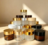 Pots cosmétiques vides en verre ambré avec couvercles à vis noirs 5ml 10ml 15ml 30ml 50ml 60ml 100ml 120ml pour crèmes visage et yeux
