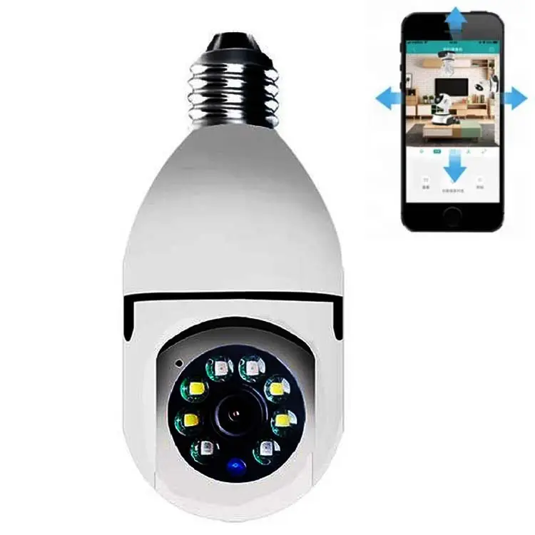 New wireless light bulb cctv wifi camera ip home security camera with E27 lamp holder 360 degree ptz surveillance camera