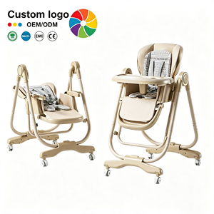 Chaise haute moderne Kidilo pour bébé, réglable en hauteur, harnais de sécurité à 5 points, multicolore, 3 <span class=keywords><strong>mois</strong></span>+, pour la salle à manger à domicile - Product Image 1