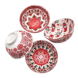 Vaisselle créative sous glaçure pour la réveillon <span class=keywords><strong>de</strong></span> noël, motif arbre <span class=keywords><strong>de</strong></span> père noël, salade, Ramen, Dessert, soupe et riz, bol en céramique - Product Image 1