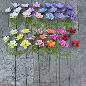 Flores Artificiales <span class=keywords><strong>Cosmos</strong></span> de 3 Cabezas al por Mayor de Fábrica para Centros de Mesa de Boda y Decoración de Interiores del Hogar - Product Image 3