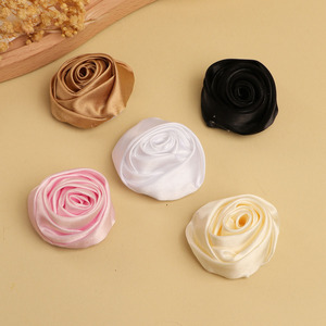 Rose en tissu 3D, bouton de fleur de 5 cm, corsage fait main pour vêtements, chaussures, chapeaux, accessoires - Product Image 4