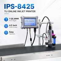 Impresora de inyección de tinta TIJ 2.5 IPS-8425 de 1-25.4MM en línea con transportador, codificador de inyección de tinta térmica TIJ para bolsas de plástico y embalaje.