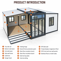 Maison conteneur moderne extensible de 20 pieds, 2-3 chambres, en acier, préfabriquée et pliable, pour projets résidentiels aux États-Unis