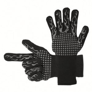 Gants de cuisine résistants aux hautes températures, style à pois, isolation thermique, pour barbecue, four, lavage de la vaisselle, compatibles lave-vaisselle, tissu T/C coton - Product Image 4