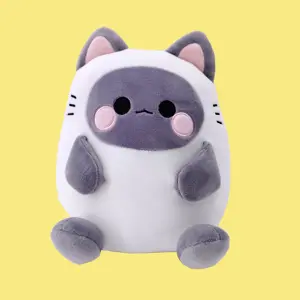 cpc animal plush toys customized cat fruit keychain pillows soft stuffed cute stuff white gray black pet cat