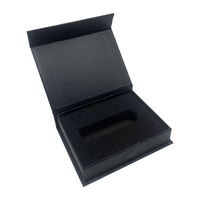 Vente en gros de boîte-cadeau de luxe à fermeture magnétique en papier noir avec feuille d'or personnalisée avec doublure en éponge