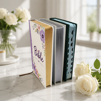 Bible personnalisée de luxe en cuir rigide avec impression couleur intégrale OEM haut de gamme, cadeau religieux pour l'église, vente en gros