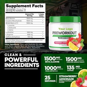 Ingredienti puliti e potenti integratore alimentare integratore alimentare sportivo con sapore naturale <span class=keywords><strong>Pre</strong></span>-allenamento in polvere - Product Image 2