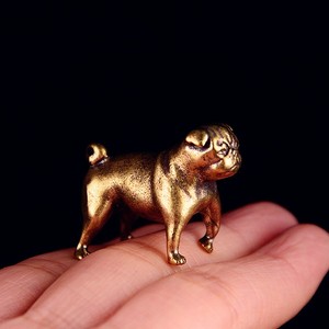 Statuetta in Ottone di Bulldog Francese in Miniatura, Decorazione da Scrivania, Simpatica Figurina di Cane Chihuahua, Souvenir Zodiacale - Product Image 5