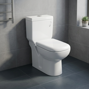 Square <b>Back</b> To Wall Two Piece WC P Trap Rimless Flush Ceramic Toilet With Nano Glaze Water Closet Toilets Set - Product Image 1