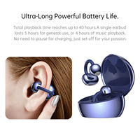 Écouteurs sans fil à clip d'oreille en gros d'usine, Bluetooth 6.0, portée 10M, appels HD, basses HiFi, étui sphérique, affichage numérique, étanchéité IPX5
