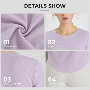Camiseta Deportiva de Manga Larga para Mujer, Suave como una Segunda Piel, Alta Elasticidad, Transpirable, Ajustada, para Yoga, Pilates, Gimnasio - Product Image 3