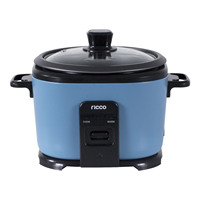 Mini-cuiseur à riz électrique bleu avec fonctions intelligentes, écran numérique, multifonctions - Y compris une tasse doseuse - Boîtier en plastique durable