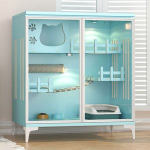 Casas de mascotas de madera maciza, muebles, Jaula de madera para gatos, segura, transpirable, multicapa, Villa de lujo para gatos de interior, muebles <span class=keywords><strong>Manu</strong></span> - Product Image 4