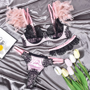 New Sexy Lingerie Lace Satin Three-piece Sexy Lingerie Set - Product Image 6