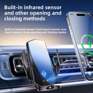Support de téléphone portable sans fil stable pour voiture, fixation sur grille d'aération, induction, ouverture et fermeture, navigation automobile, vente en gros - Product Image 2