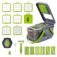 22 In 1 Professionele Voedselchopper Multifunctionele Groentechopper En Snijmachine Groentesnijder Met Container