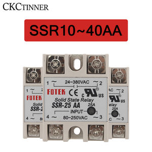 לבן פגז יחיד שלב SSR -10AA/25AA/40AA AC בקרת AC SSR ממסר מצב מוצק 24 ~ 380VAC כדי 80 ~ 250VAC - Product Image 2