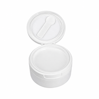 Pot cosmétique vide blanc en stock avec spatule et couvercle à clapet, emballage en plastique pour échantillons de soins de la peau