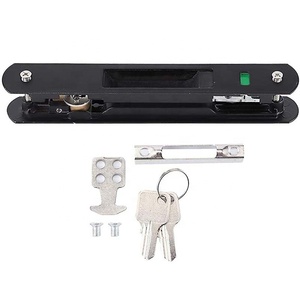 Serratura a gancio per porta scorrevole, chiusura a un solo tasto in plastica per porte e finestre scorrevoli, serratura piatta in plastica e acciaio per porte e finestre. - Product Image 6