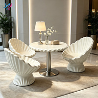 Ensemble de salle à manger extérieur de luxe moderne en fibre de verre, design sculptural, couleur personnalisée, écologique, pour centres commerciaux, hôtels et écoles