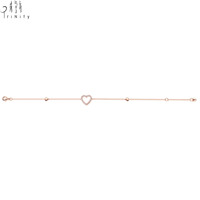 Bracelets de qualité exceptionnelle, tendance, en forme de cœur, à porter tous les jours, bijoux en or rose massif 18 carats, diamants naturels véritables
