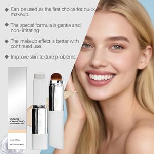 Hot Sale Long Lasting V-Shape Foundation Stick Face Full Coverage <b>Concealer</b> Stick Color Changing Foundation Stick with Brush - Product Image 3