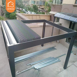Pérgola Moderna para Jardín o Patio, Techo Retráctil con Motor, Estructura con Recubrimiento en Polvo, Gazebo Serie S, Pérgola de Aluminio - Product Image 1
