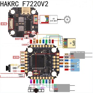 Controlador de Vuelo para Mini Dron HAKRC F722 V2, STM32F722RET6 Betaflight, Salida de Motor de 8 Canales para Ensamblaje de Drones, Gran Venta - Product Image 2