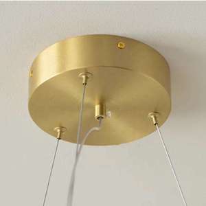 Modern Alabaster Ring Pendant <b>Light</b> Gold <b>Ceiling</b> Lamp Round <b>LED</b> Chandelier for Living Room Warm White 3500K - Product Image 6
