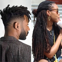 Capelli Umani Brasiliani Ricci Voluminosi Remy per Dreadlock, Capelli Sintetici Intrecciati a Macchina per Treccine all'Uncinetto