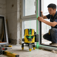 Kit de niveau laser rotatif professionnel, outil d'alignement auto-nivelant pour la pose de carrelage, la peinture murale et les travaux d'intérieur