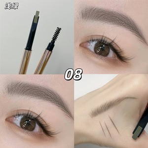 Lápiz de cejas de doble punta para mujeres, aspecto natural, resistente al agua, color duradero, 8 colores, profesional, alta calidad - Product Image 3