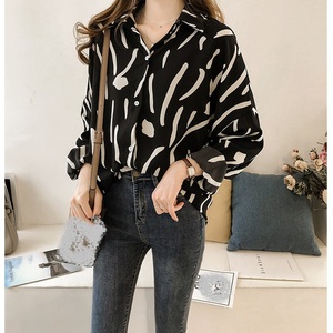 Nueva Camisa de Primavera para Mujer, Holgada, Ligera, Informal, con Cuello Polo Francés, Manga Larga, Talla Grande - Product Image 2
