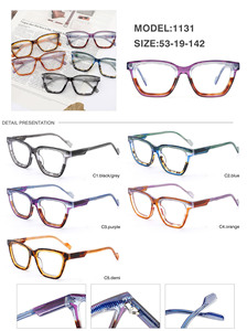 Gọng kính mắt thời trang A01131 làm từ acetate ép, kiểu vuông, viền đầy đủ, nhẹ, với lớp phủ hai màu nổi bật, dành cho kính thuốc. - Product Image 6