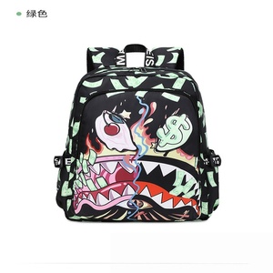 Mochila Escolar Moderna con Estampado de Boca de Tiburón Estilo Hip Hop, Gran Capacidad, Impermeable y Resistente, para Adolescentes, Viajes Escolares y Uso Diario - Product Image 6