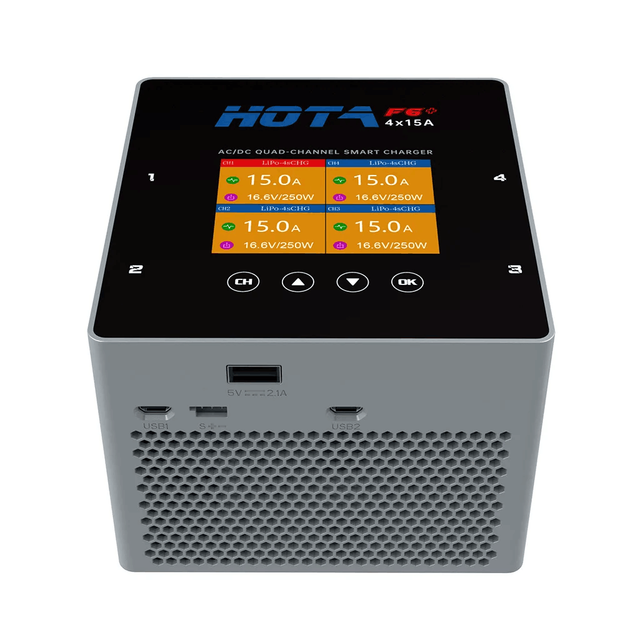 HOTA F6 PLUS AC 500W DC 1000W 15A Balanced Charger Multifunctional Intelligent Lithium Battery Fast Charger Metal Plastic Lipo