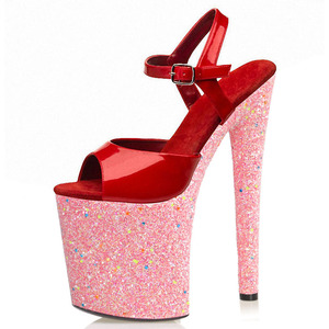 Sandali con Tacco Alto 20 cm Scarpe da Sposa con Plateau Tacco 8 Pollici Sexy per Pole Dance e Nightclub - Product Image 1