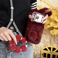 Nouvelle Coque de Téléphone Adorable en Peluche avec Oreilles de Lapin et Queue, pour iPhone 18 17 Pro Max 16 15 14, avec Dragonne Pompon et Housse de Protection