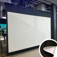 Tissu de projection blanc enduit de PVC de 2,50 m/3,20 m, tissu de projection super plat pour écran de cinéma