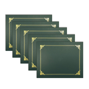Better <span class=keywords><strong>Office</strong></span> Products Paquete de 25 soportes de diploma verde Cubiertas de documentos con borde de lámina dorada para titulares de certificados de tamaño carta - Product Image 1