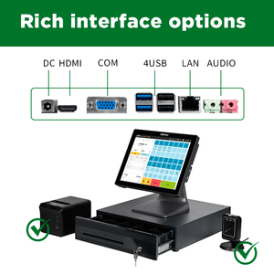 2025 New Hot hbapos POS 4 + 64 gam Windows thiết bị đầu cuối hệ thống cửa hàng tiền mặt đăng ký tất cả trong một màn hình cảm ứng POS - Product Image 5