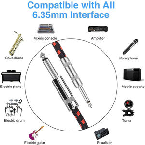 Cable de audio estéreo con conector de 1/4 <span class=keywords><strong>pulgadas</strong></span> personalizado a Cable de instrumento recto de 6,35mm - Product Image 5