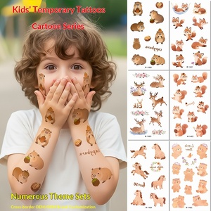 Tatouages temporaires phosphorescents pour enfants : motifs écureuils, élan, chevaux – Autocollants corporels pour jeunes, idéaux pour les fêtes d'anniversaire amusantes - Product Image 1